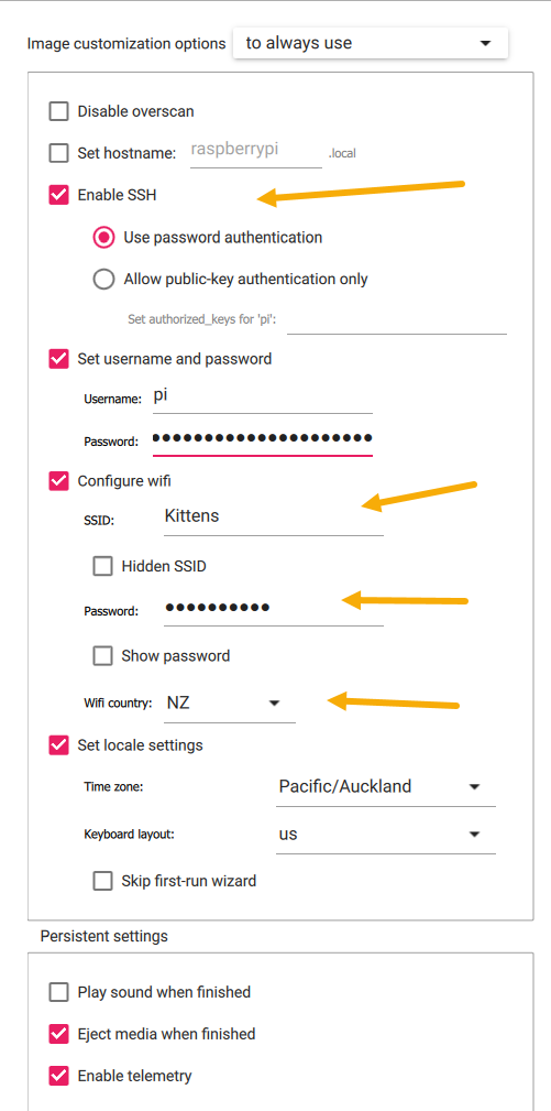 Advanced Options Configuration