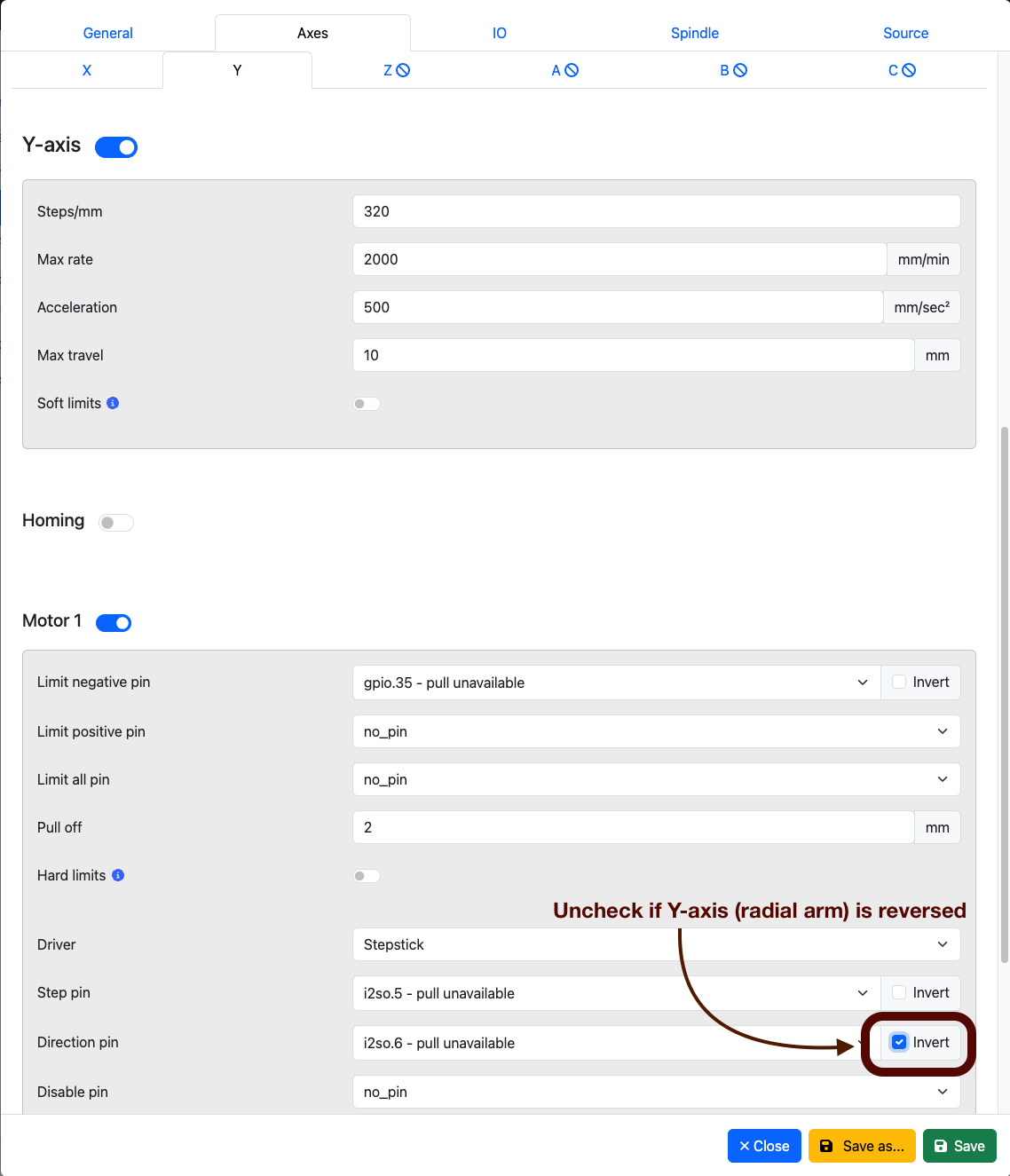 Motor Verification Commands
